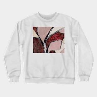 Rose Bordeaux Beige Abstract Art Crewneck Sweatshirt